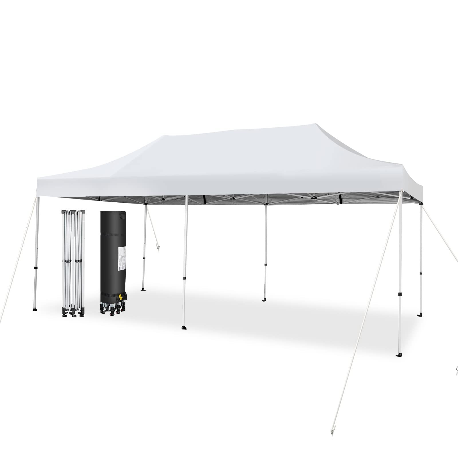Tangkula 10 x 20Ft Pop-Up Canopy Tent, UPF 50+ Easy Setup Instant Canopy Tent with Wheeled Carrying Bag